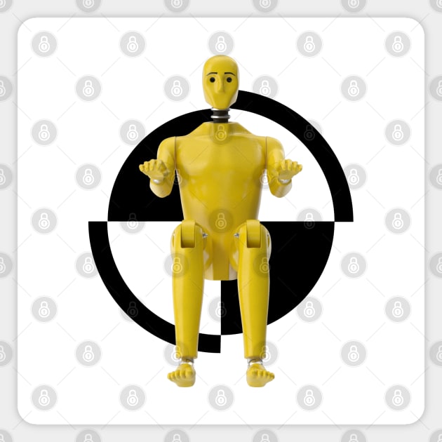 Crash Test Dummy Yellow Man Testing Car Crash Sticker by ActivLife